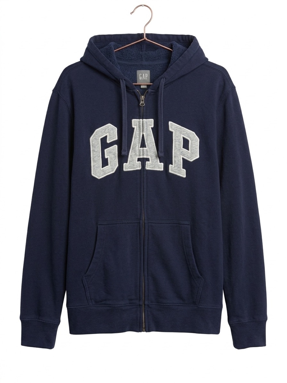 GAP Navy Full-Zip Hooded Sweatshirt with White Logo